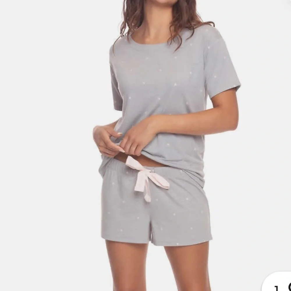 NWT Felina Womens 3 Piece Pajama Set Lounge Set‎ Gray Stars XL